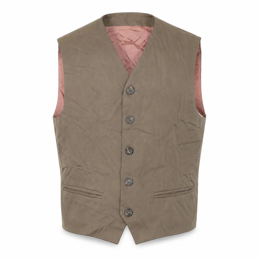 Topman Mens Brown Polyester Jacket Suit Waistcoat Size M Regular