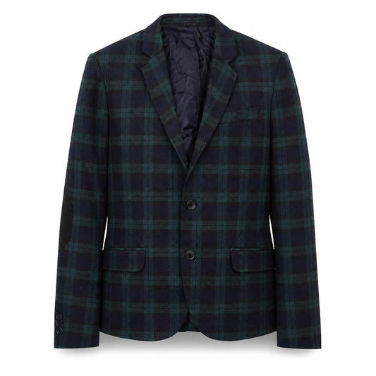 Zara Mens Green Plaid Jacket Blazer Size M Button