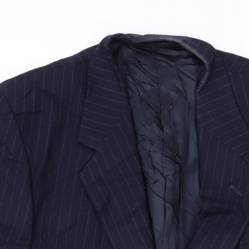 George Arthur Dunn Mens Blue Wool Jacket Suit Jacket Size 44 Regular