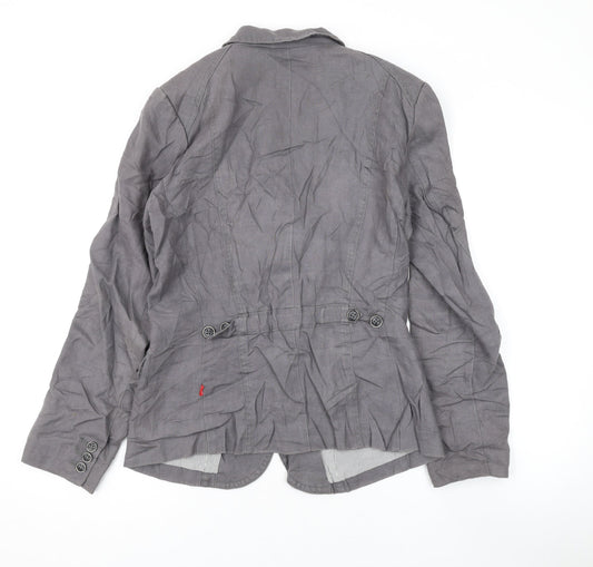 Jacknot Womens Grey Jacket Blazer Size 8 Button