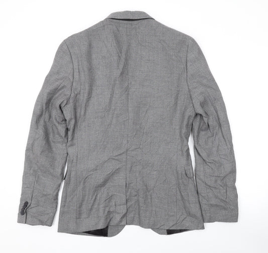 H&M Mens Grey Jacket Blazer Size 38 Button