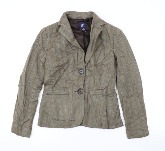 Gap Womens Brown Jacket Blazer Size 4 Button