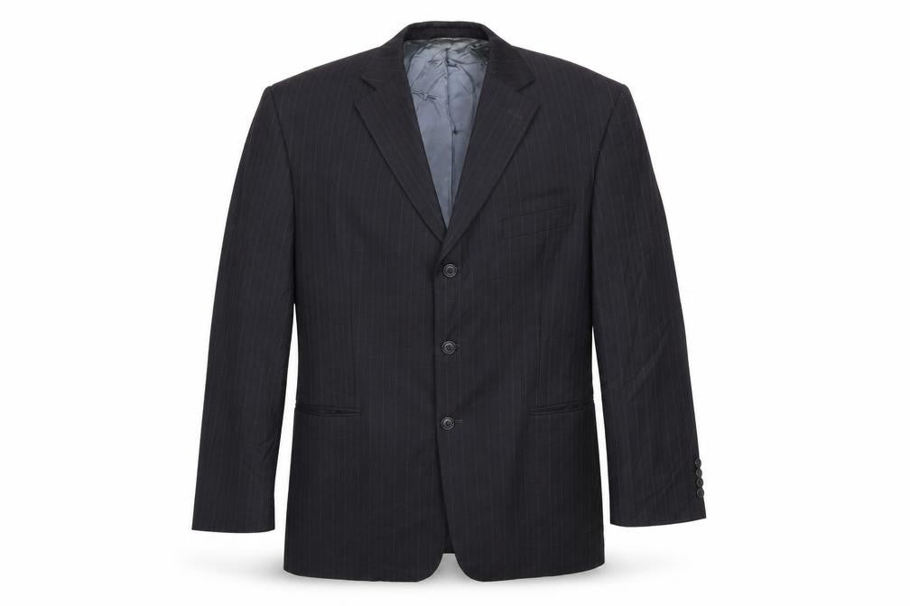 Marks and Spencer Mens Black Striped Wool Jacket Suit Jacket Size 44 Regular