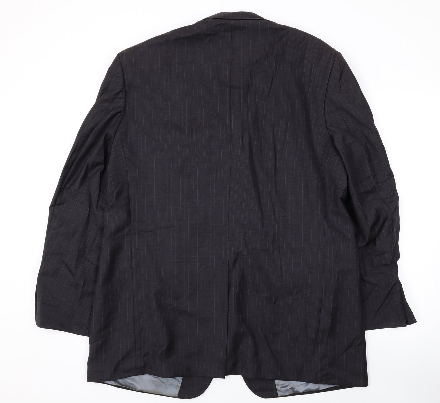 Marks and Spencer Mens Black Striped Wool Jacket Suit Jacket Size 44 Regular