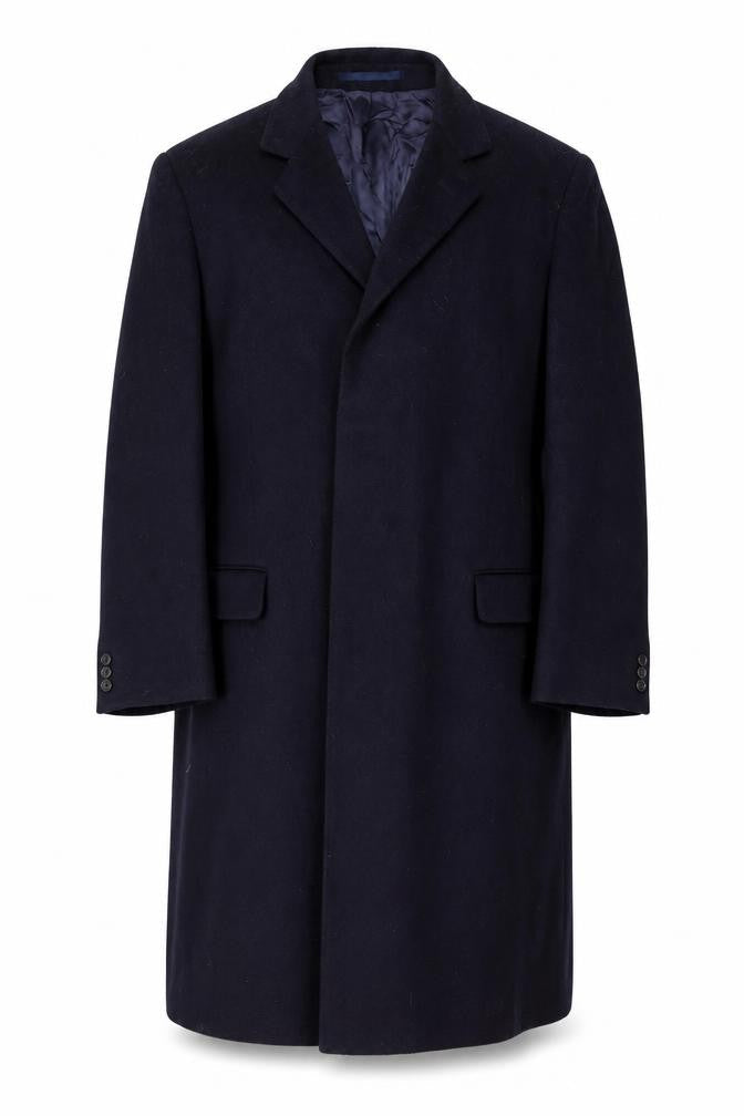 Scott Taylor Mens Black Overcoat Coat Size 42 Button
