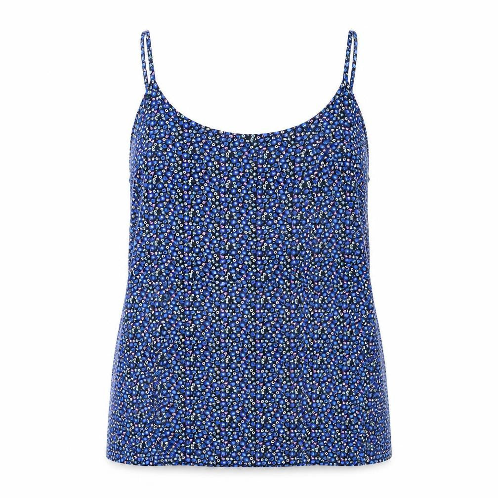 Marks and Spencer Womens Black Floral Cotton Camisole Tank Size 24 Scoop Neck