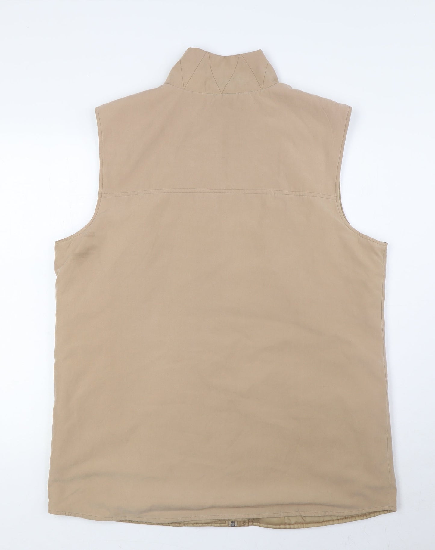 Spirit Womens Beige Gilet Waistcoat Size L Zip