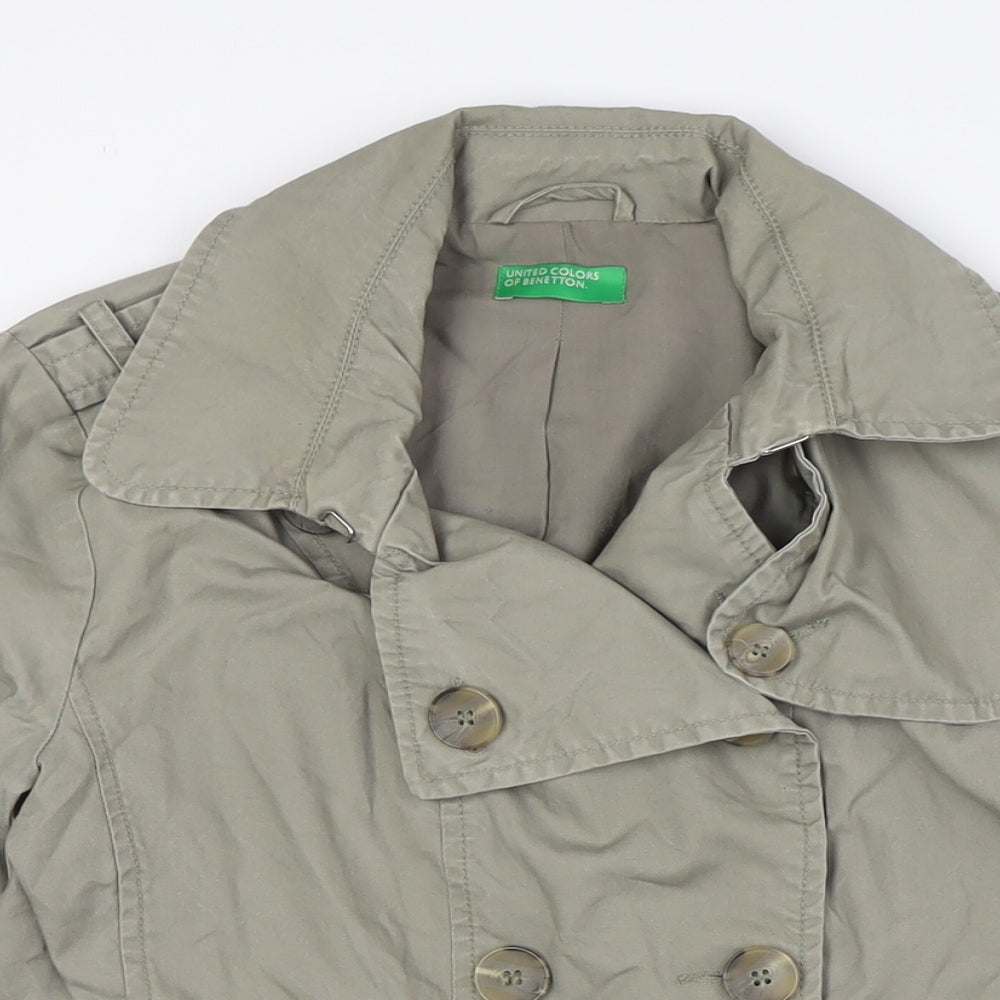 United Colors of Benetton Womens Beige Jacket Size 10 Button