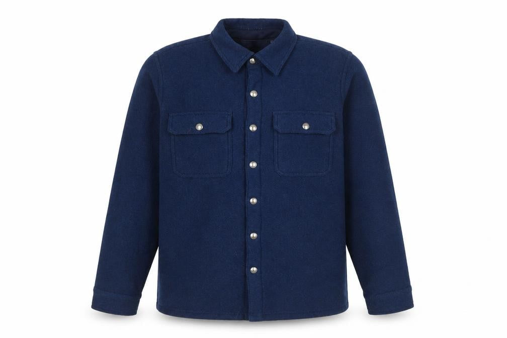 Womens UK Size S Lands' End Blue Polyester Button-Up