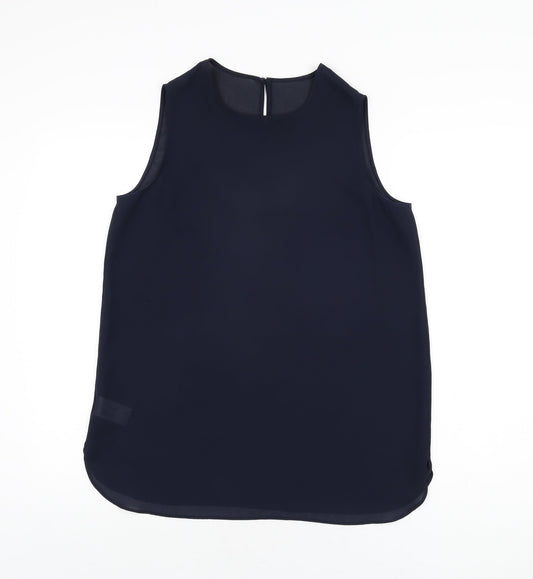St Michael Womens Blue Polyester Basic T-Shirt Size 12 Round Neck