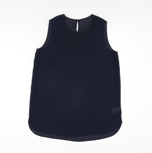 St Michael Womens Blue Polyester Basic T-Shirt Size 12 Round Neck