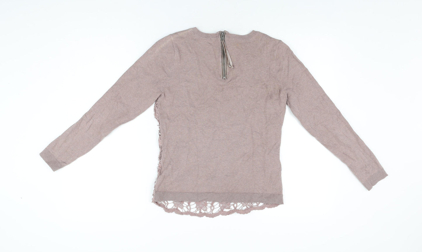 RJR.John Rocha Womens Pink Cotton Basic T-Shirt Size 8 Round Neck