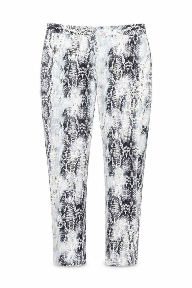Zara Womens Grey Animal Print Polyester Trousers Size M L27 in Regular Zip - Snake Print