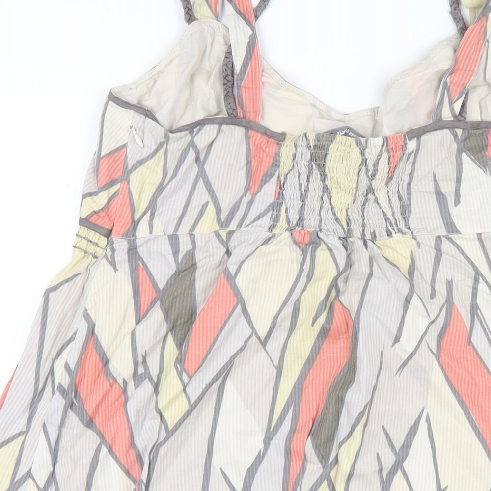 mamas & papas Womens Multicoloured Geometric Cotton A-Line Size 12 V-Neck Zip