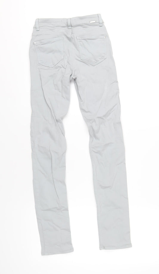 Zara Womens Grey Cotton Skinny Jeans Size 6 L31 in Regular Zip