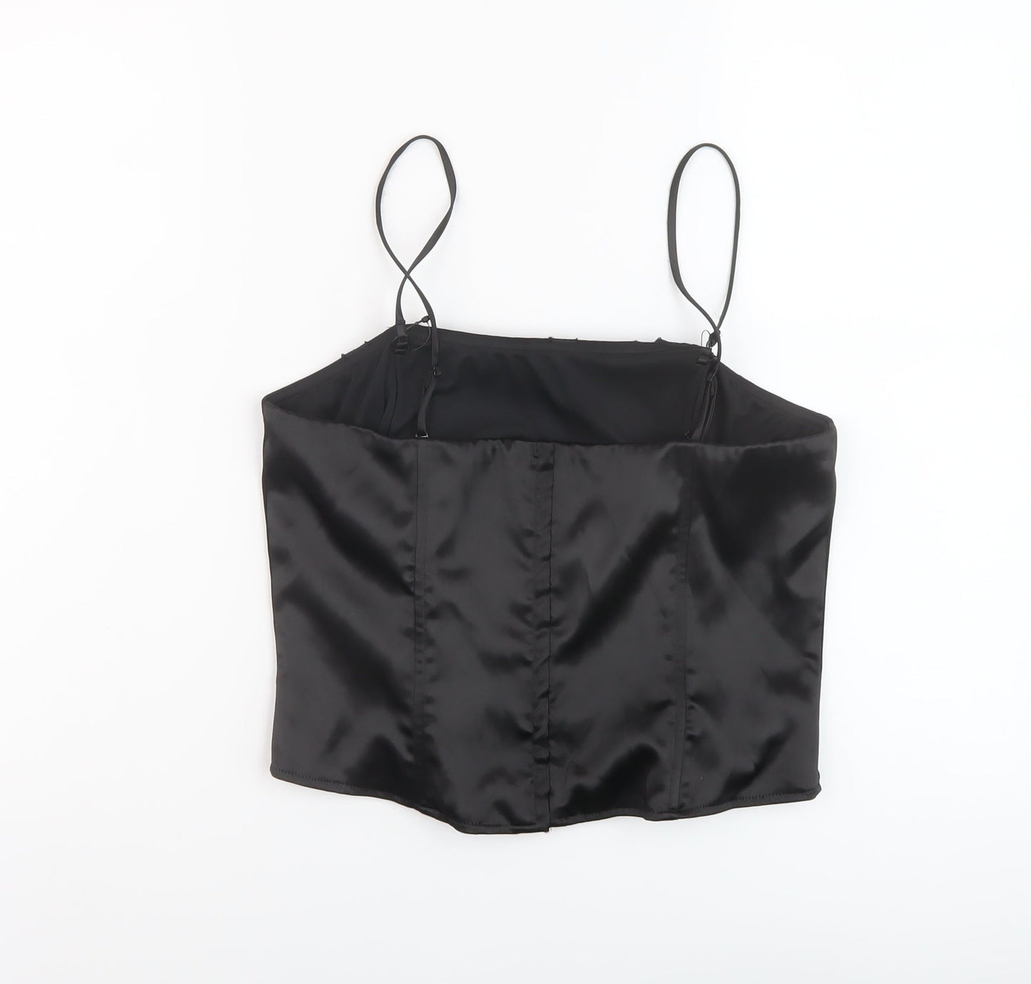 Per Una Womens Black Polyester Basic T-Shirt Size 14 Square Neck