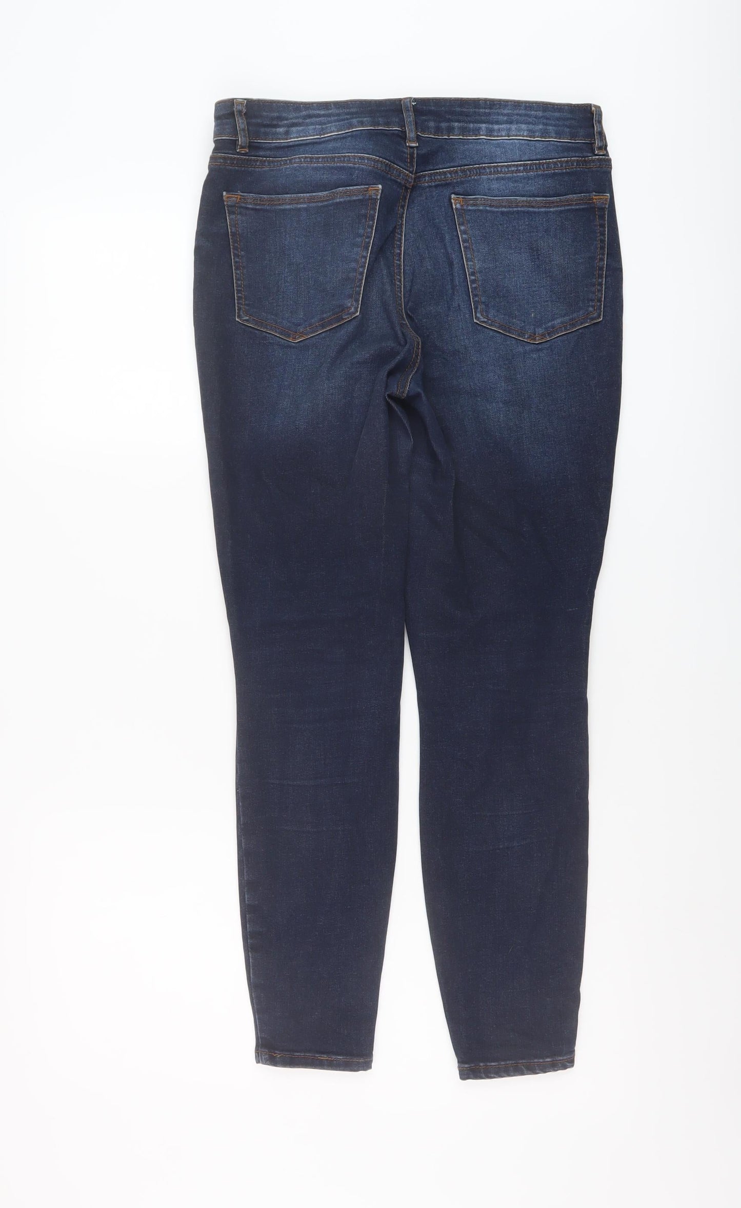 TU Womens Blue Cotton Skinny Jeans Size 10 L26 in Regular Button