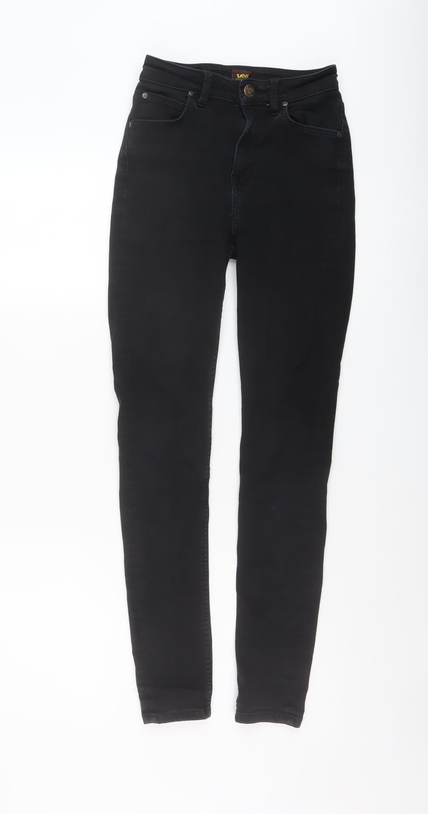 Lee Womens Black Cotton Skinny Jeans Size 25 in L28 in Regular Button