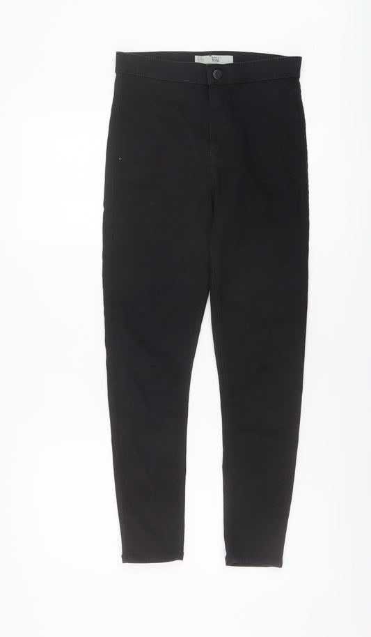 Topshop Womens Black Cotton Jegging Jeans Size 30 in L26 in Regular Button