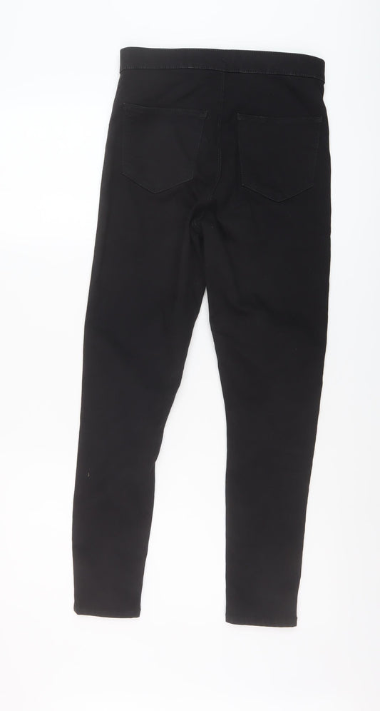 Topshop Womens Black Cotton Jegging Jeans Size 30 in L26 in Regular Button
