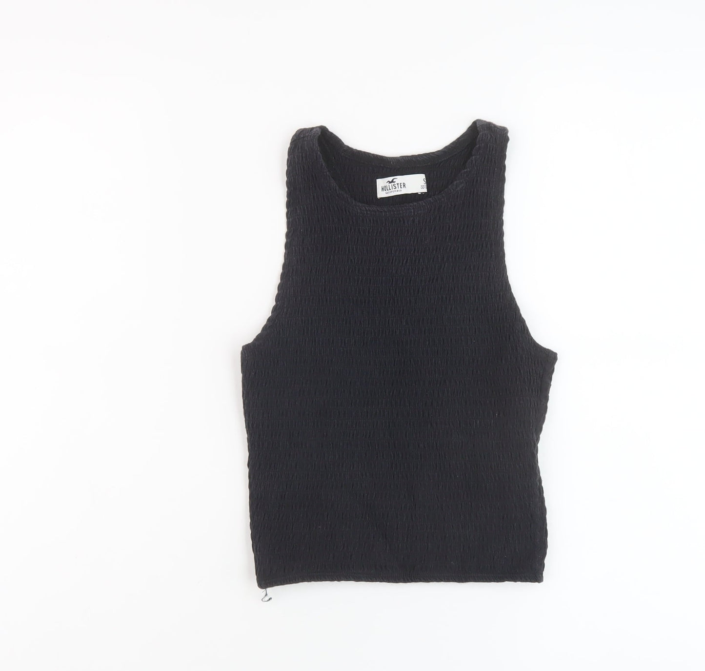 Hollister Womens Black Cotton Cropped Tank Size S Round Neck