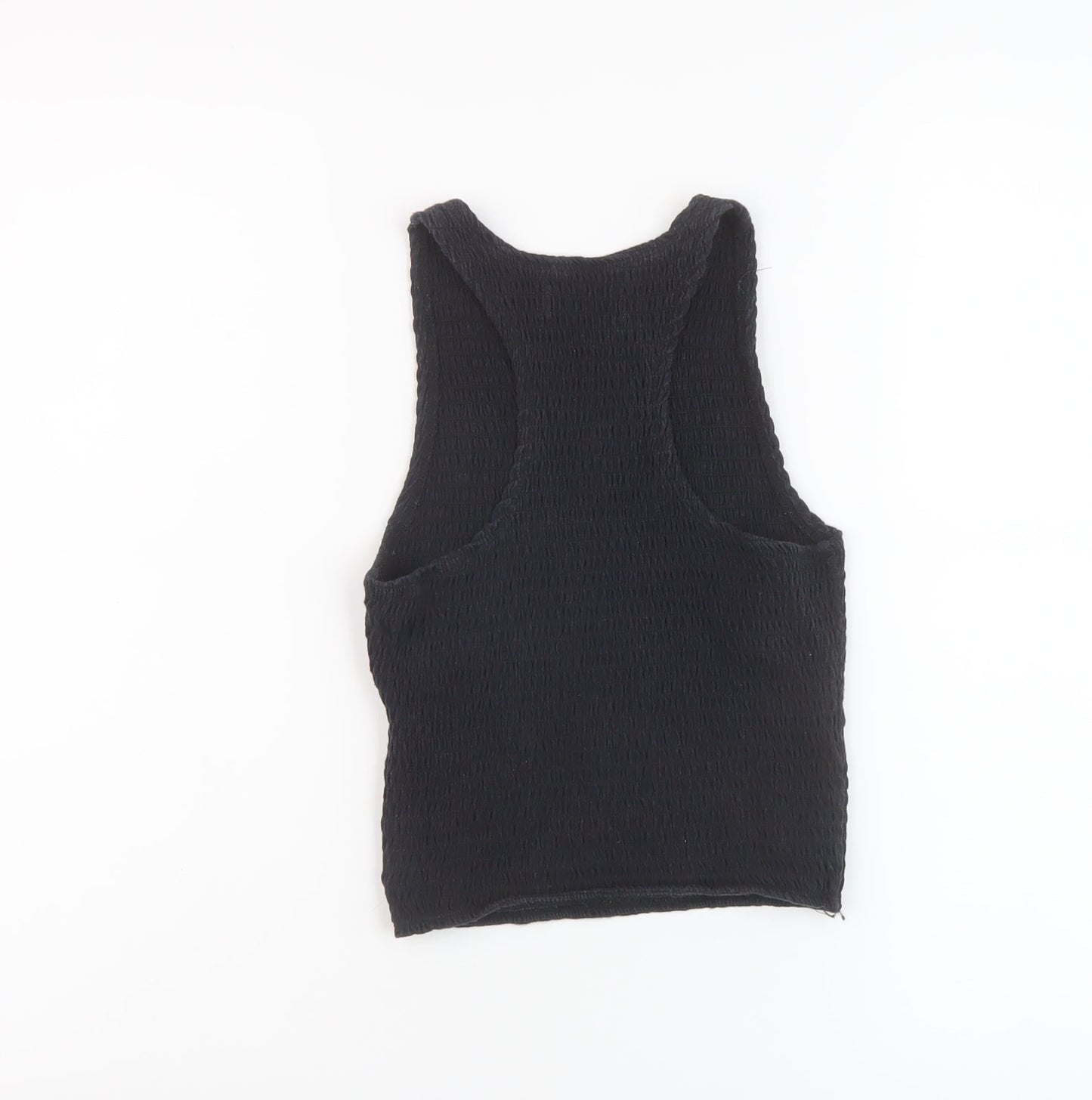 Hollister Womens Black Cotton Cropped Tank Size S Round Neck