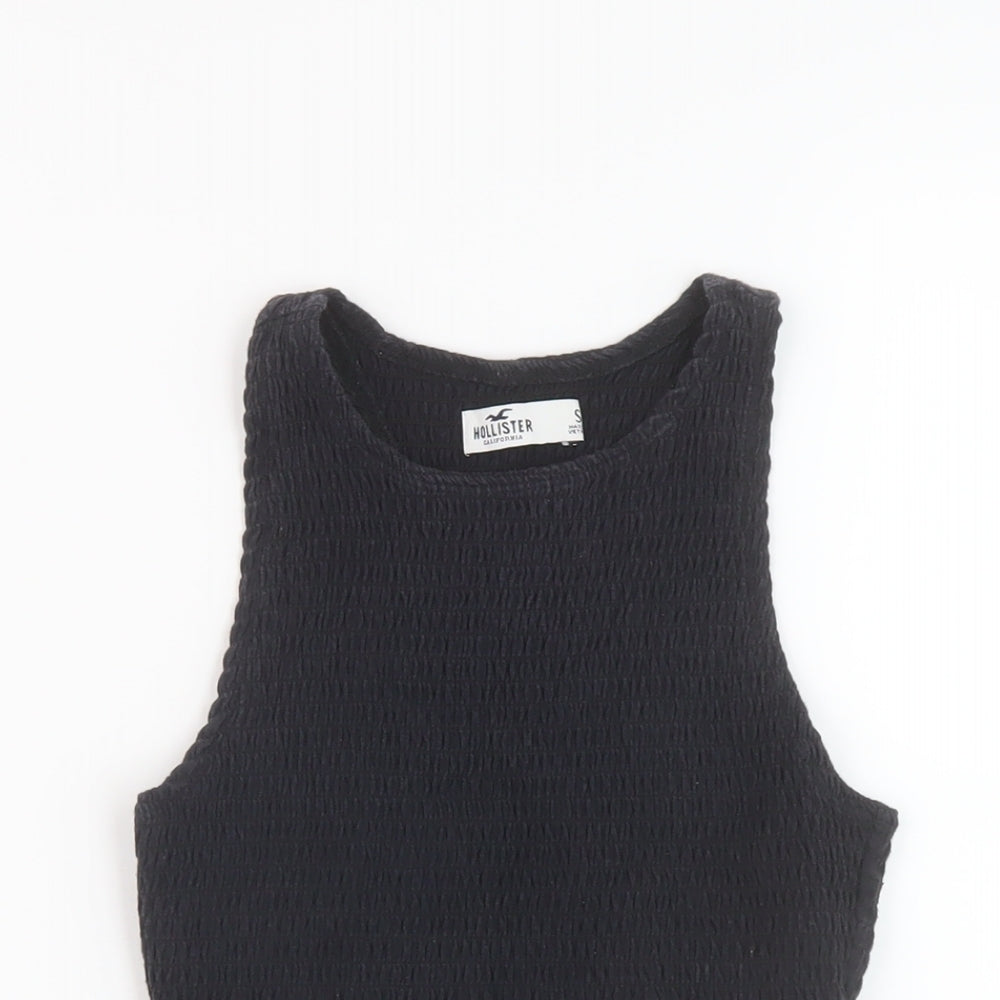 Hollister Womens Black Cotton Cropped Tank Size S Round Neck