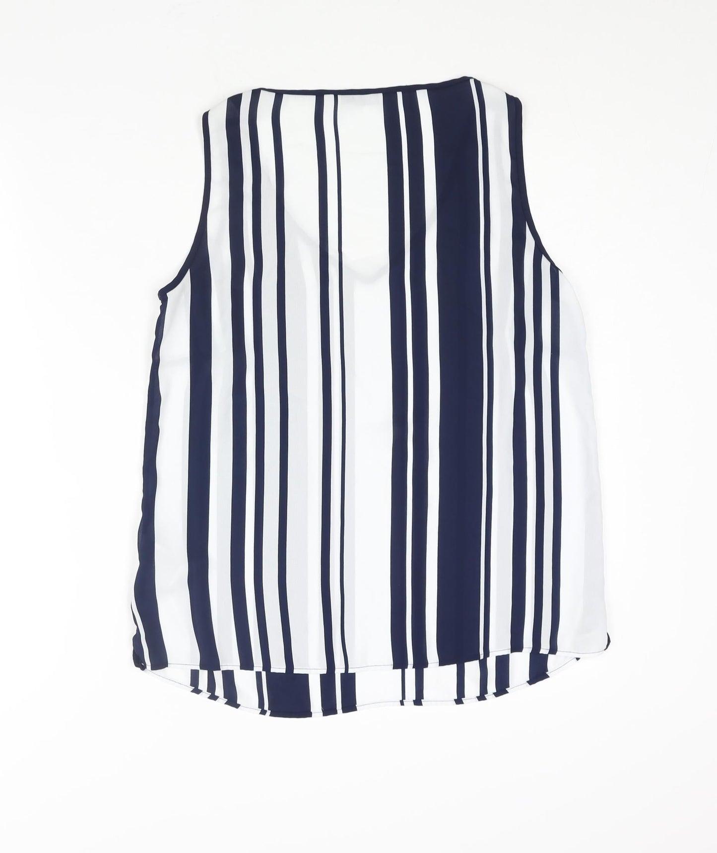 Marks and Spencer Womens Blue Striped Polyester Camisole Blouse Size 12 V-Neck