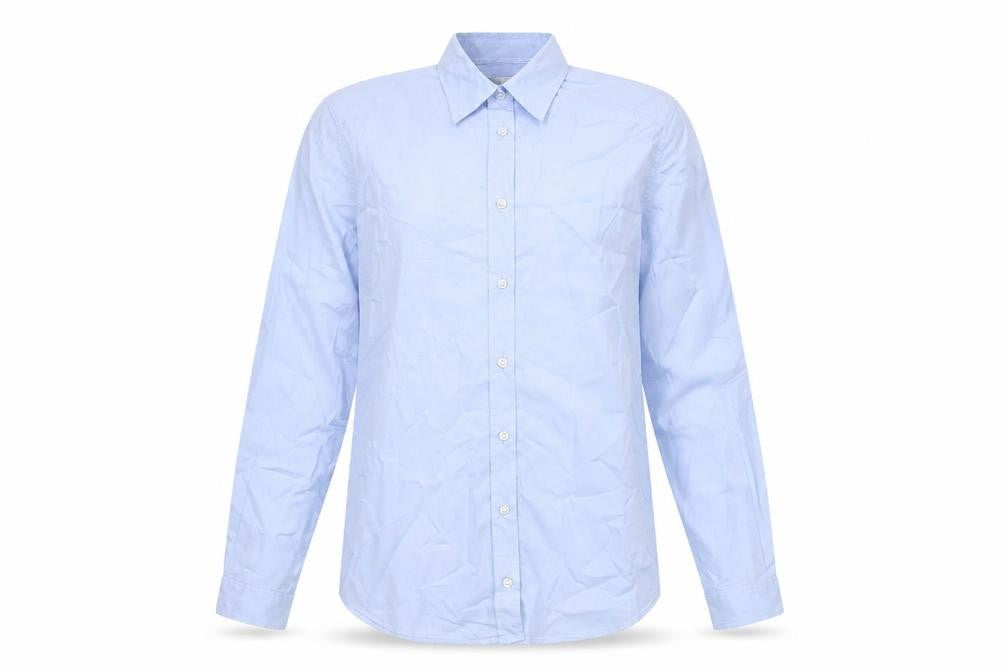 James Meade Womens Blue Polyester Basic Button-Up Size 10 Collared