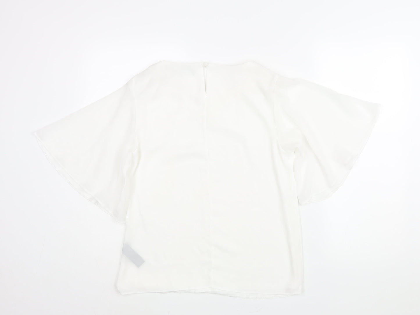 Star by Julien Macdonald Womens White Polyester Basic Blouse Size 10 Round Neck