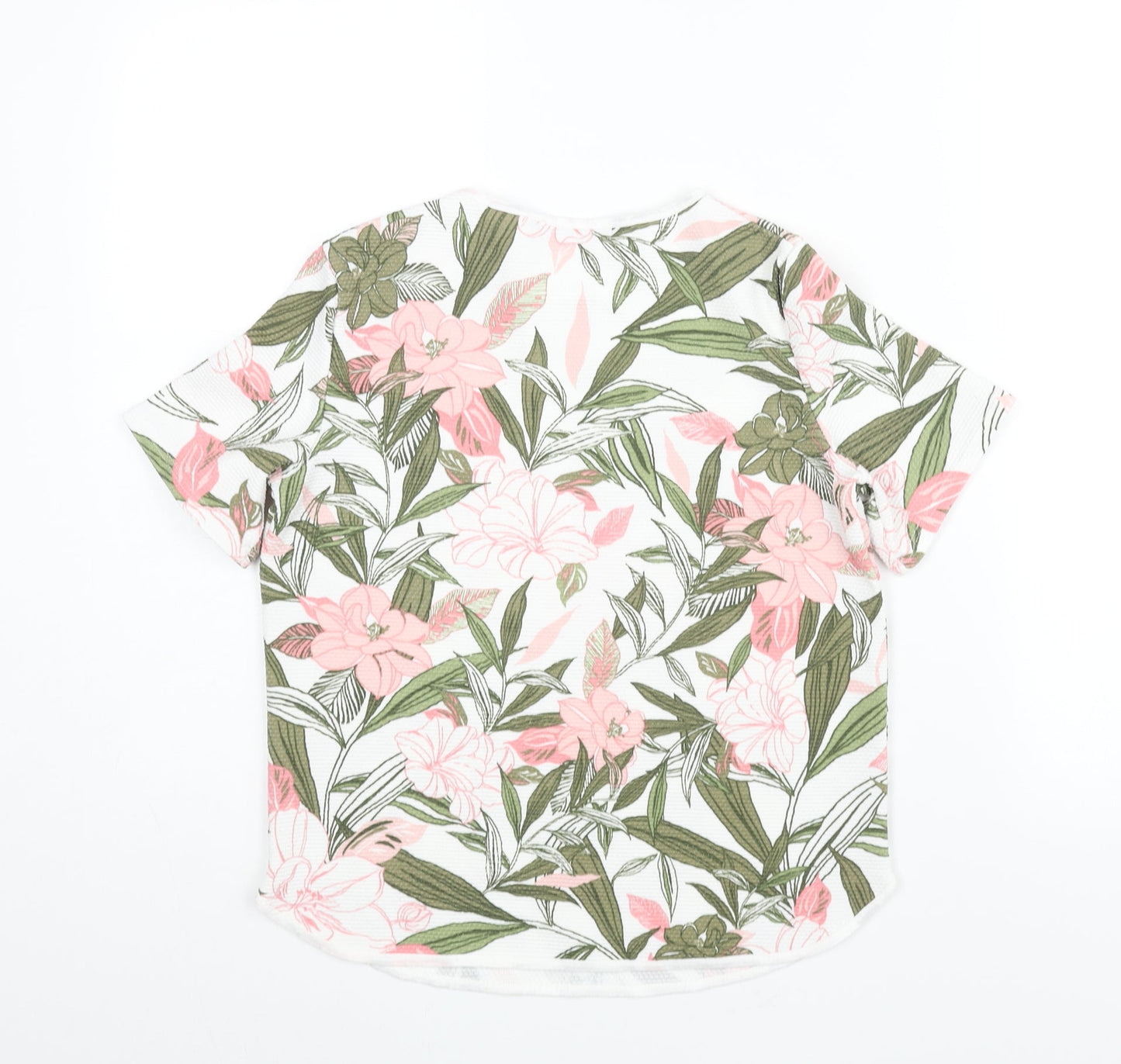 Dorothy Perkins Womens Multicoloured Floral Polyester Basic Blouse Size 8 Round Neck