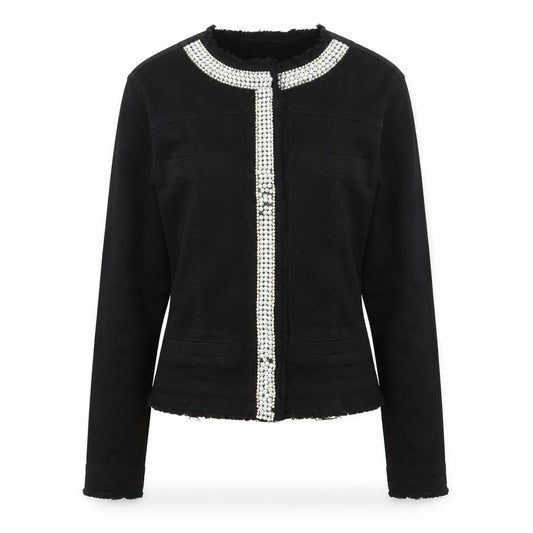 Girl VIVI Womens Black Jacket Size 8 Snap - Beaded