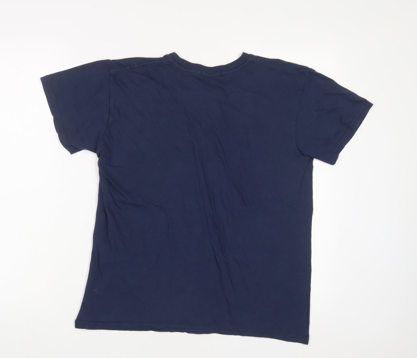 PRETTYLITTLETHING Womens Blue Polyester Basic T-Shirt Size S Crew Neck