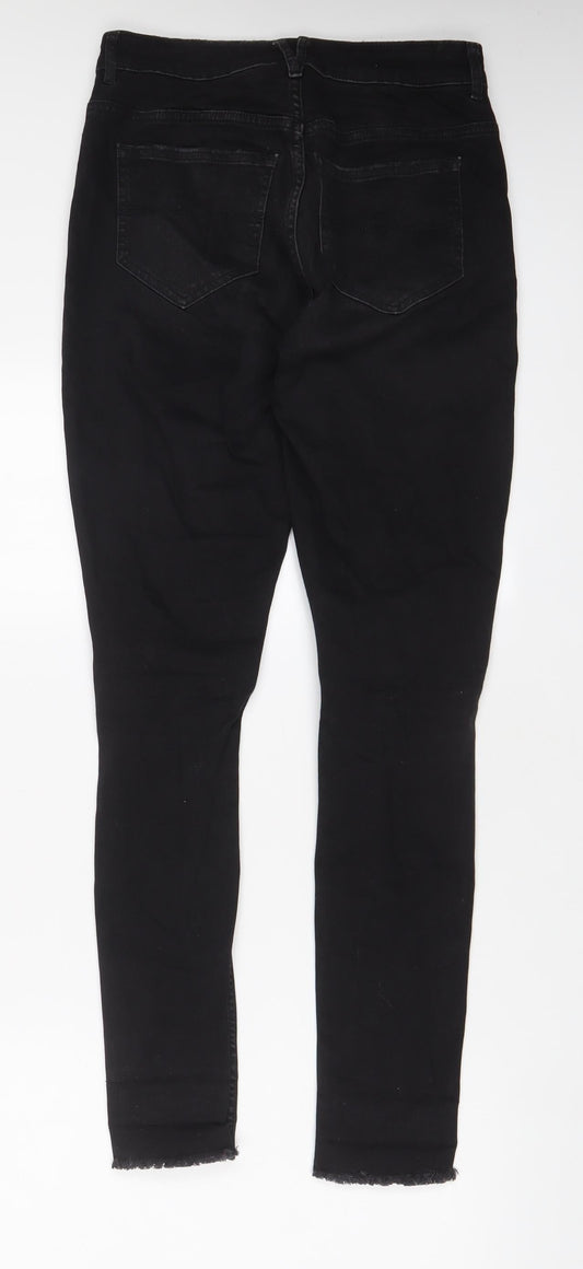 H&M Womens Black Cotton Skinny Jeans Size 10 L30 in Regular Zip