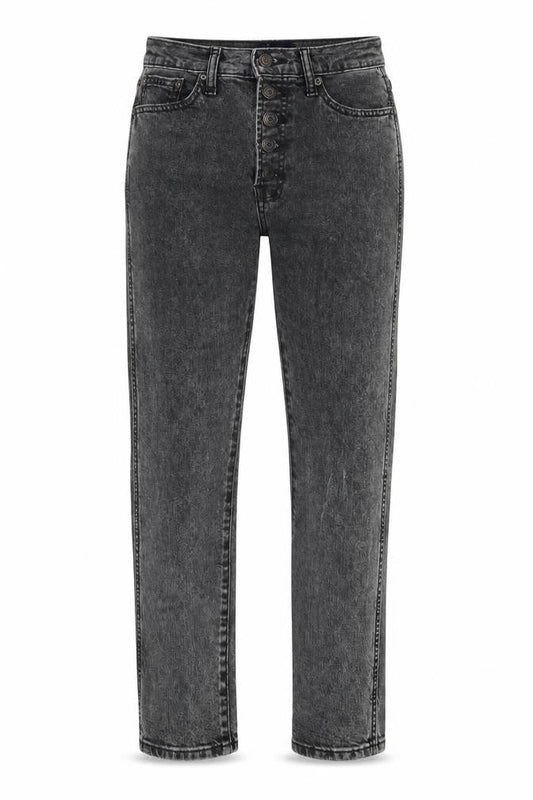 Gap Womens Black Cotton Straight Jeans Size 25 in L26 in Regular Button