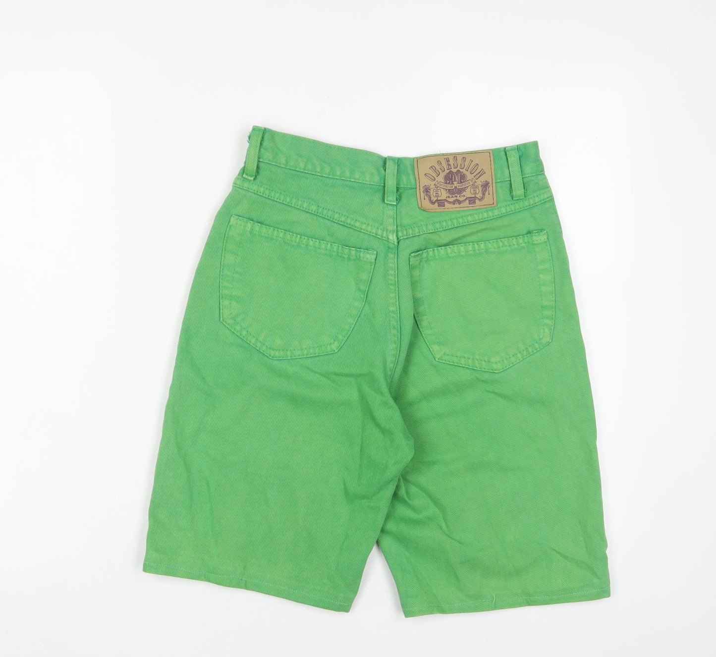 Obsession Womens Green Cotton Bermuda Shorts Size 28 in L9 in Regular Zip