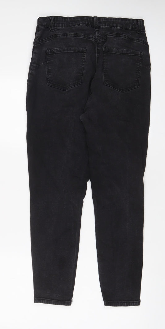 Denim & Co. Womens Grey Cotton Skinny Jeans Size 14 L28 in Regular Zip