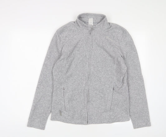 DECATHLON Womens Grey Jacket Size L Zip - Zip Pockets