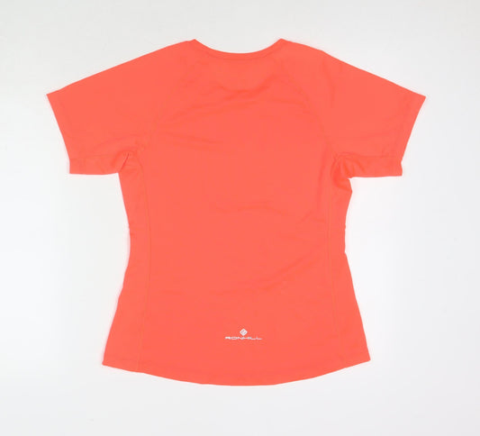 Ronhill Womens Red Polyester Basic T-Shirt Size 8 Round Neck Pullover