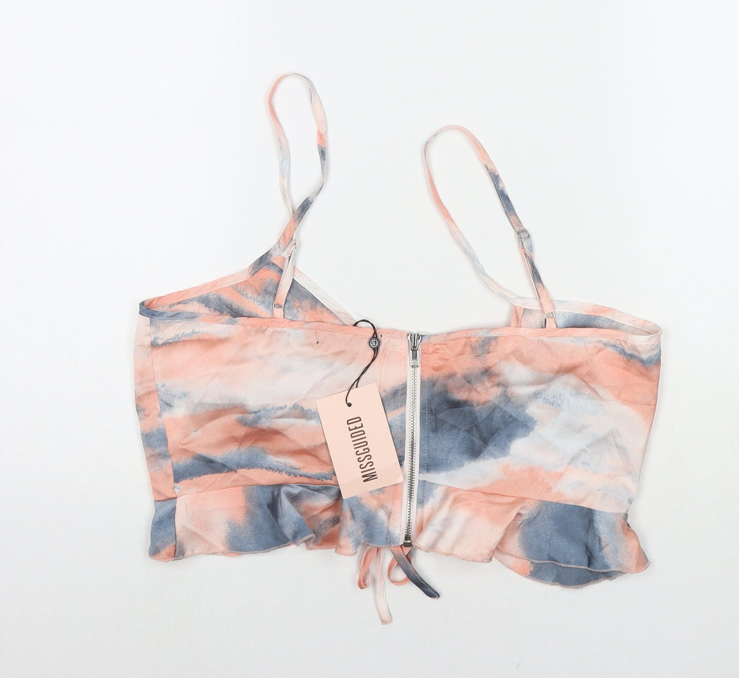 Missguided Womens Multicoloured Polyester Cropped Tank Size 12 V-Neck