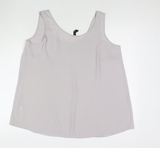 Arcadia Womens Grey Polyester Basic Tank Size 18 Round Neck
