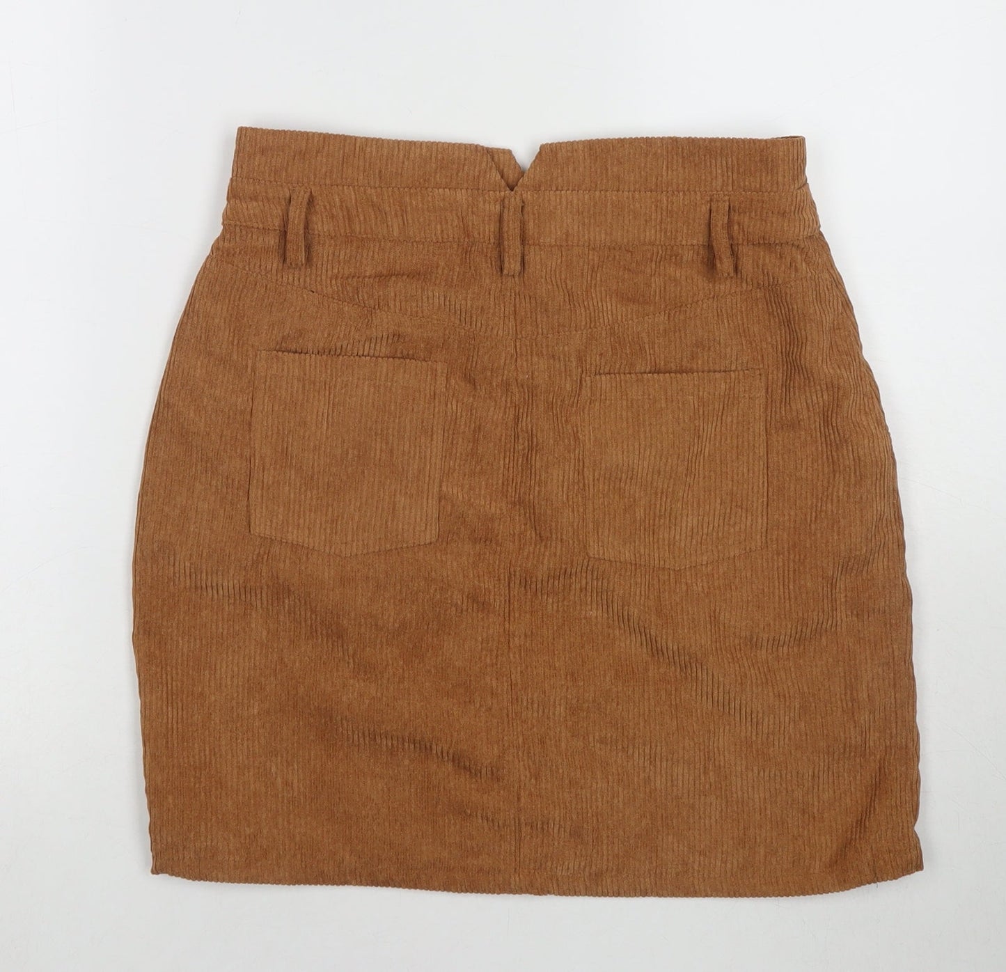 Dancing Leopard Womens Brown Cotton A-Line Skirt Size 10 Zip