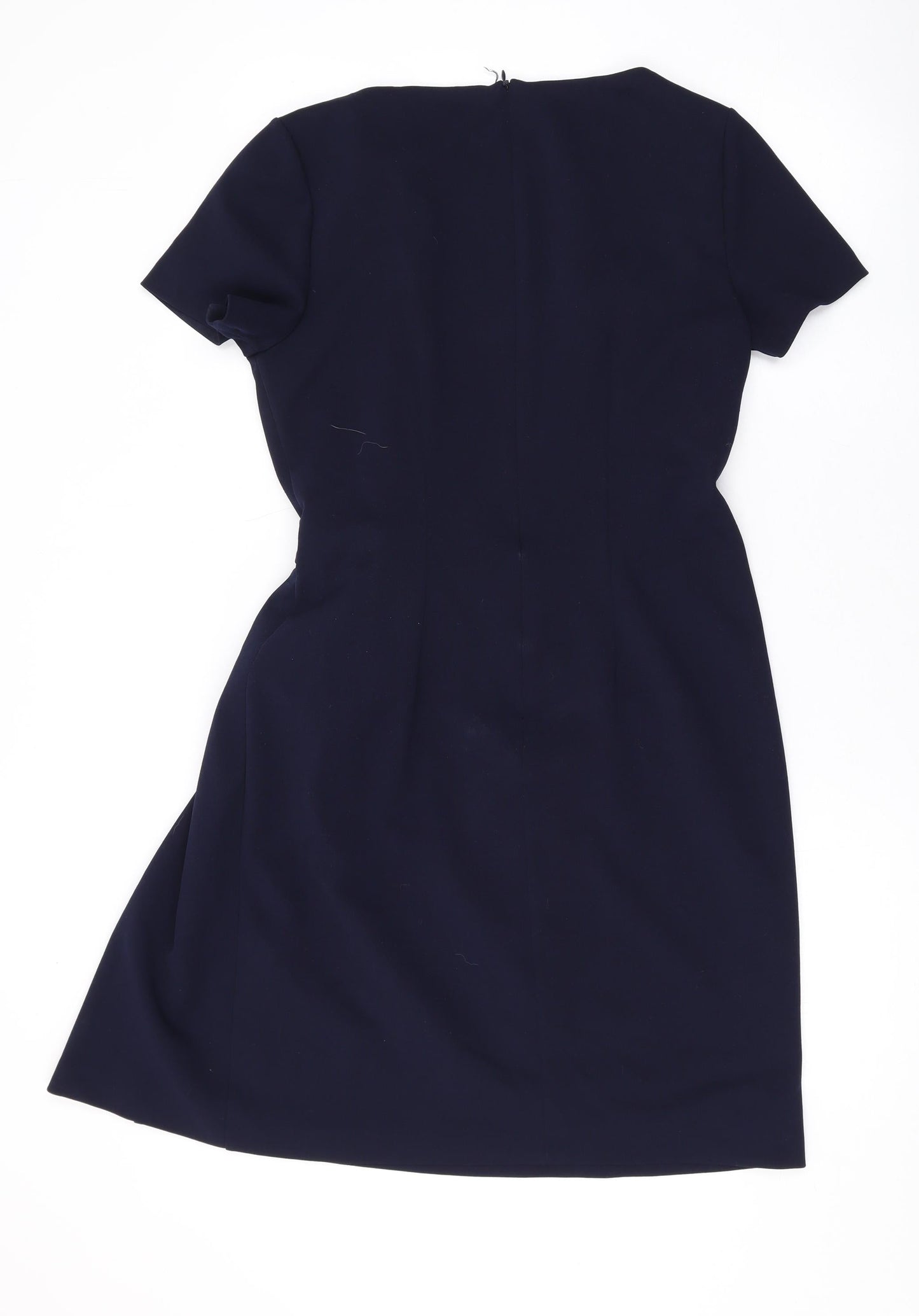 Phase Eight Womens Blue Polyester A-Line Size 12 Round Neck Zip