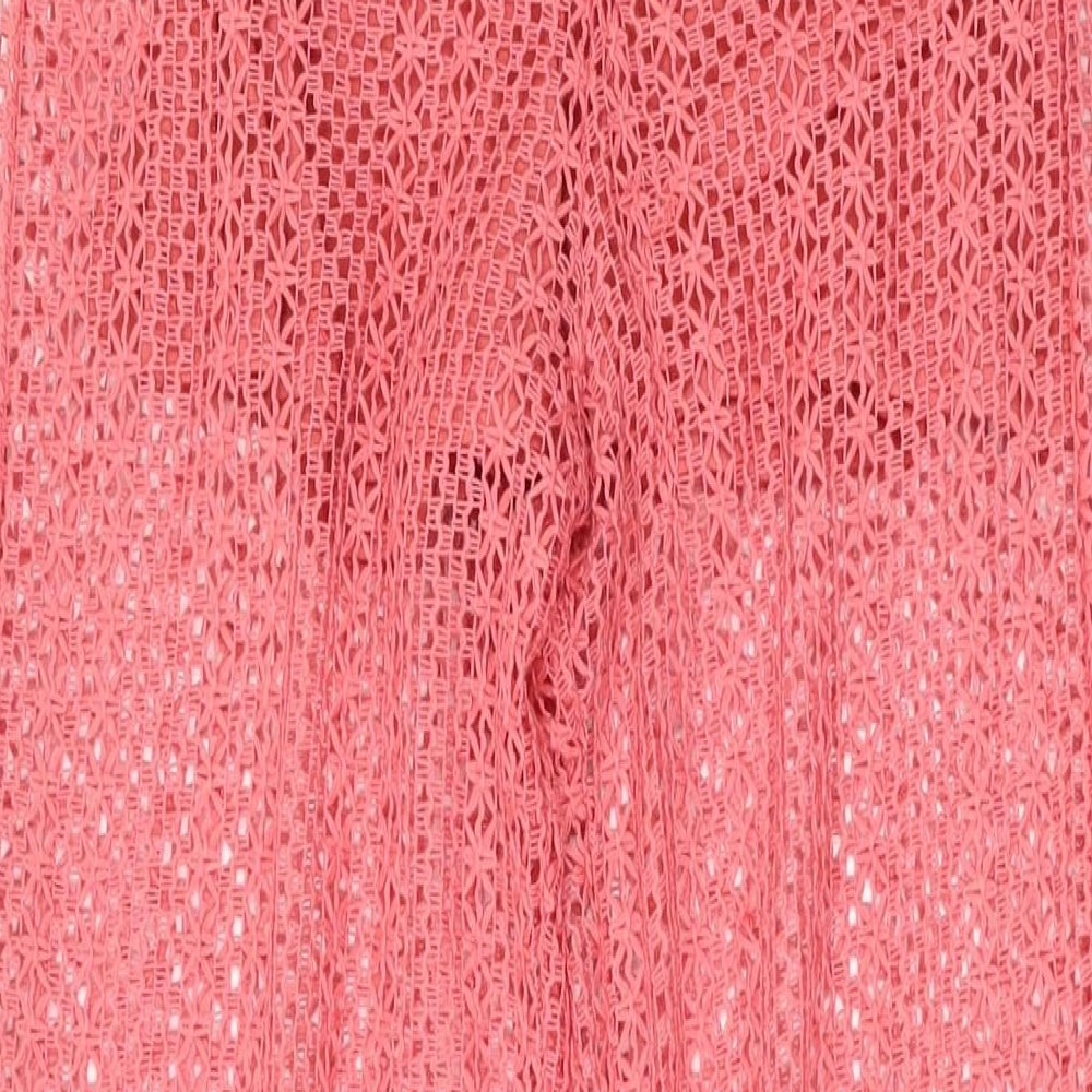 Zara Womens Pink Polyester Trousers Size S L31 in Regular