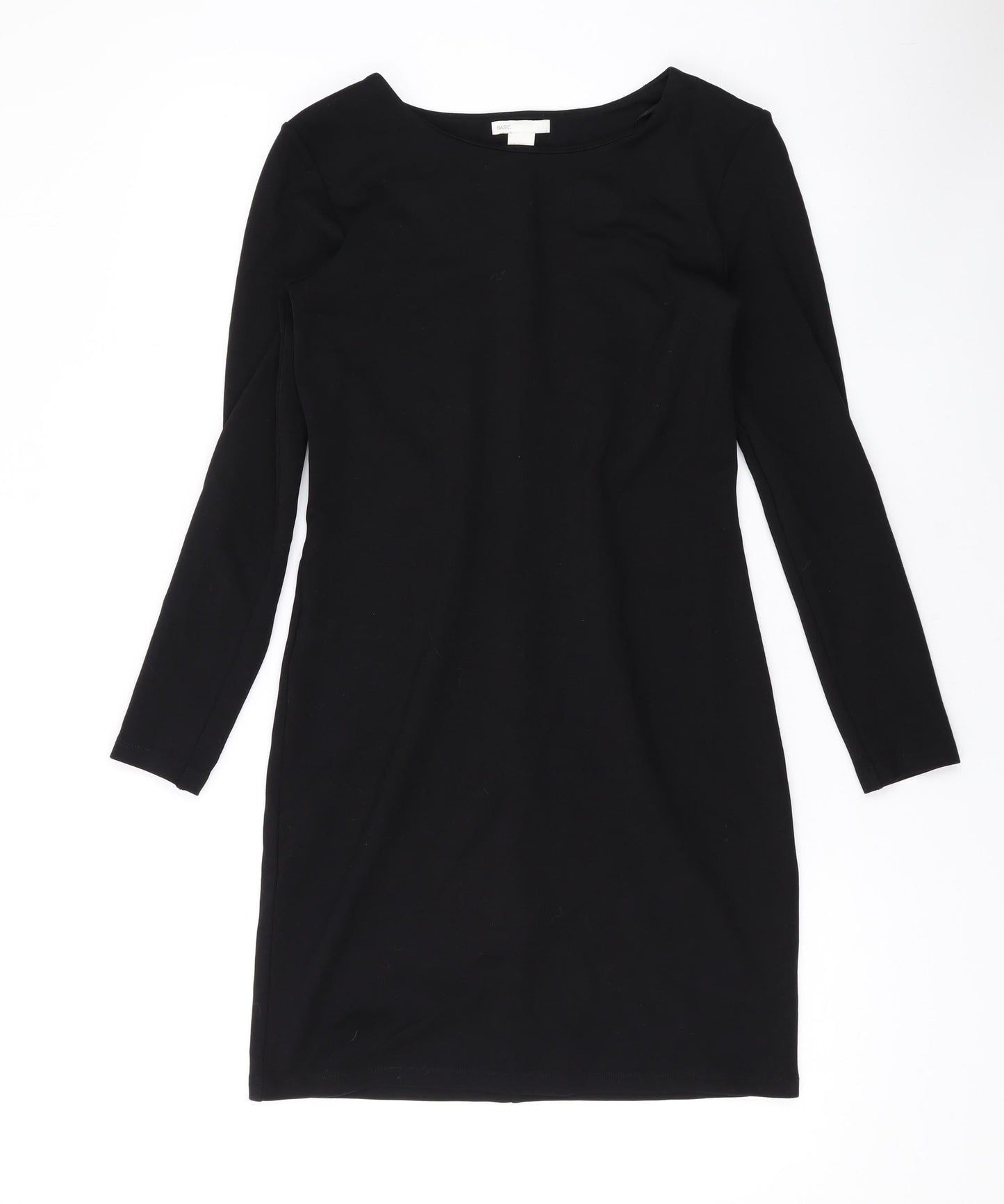 H&M Womens Black Viscose Bodycon Size S Round Neck Pullover