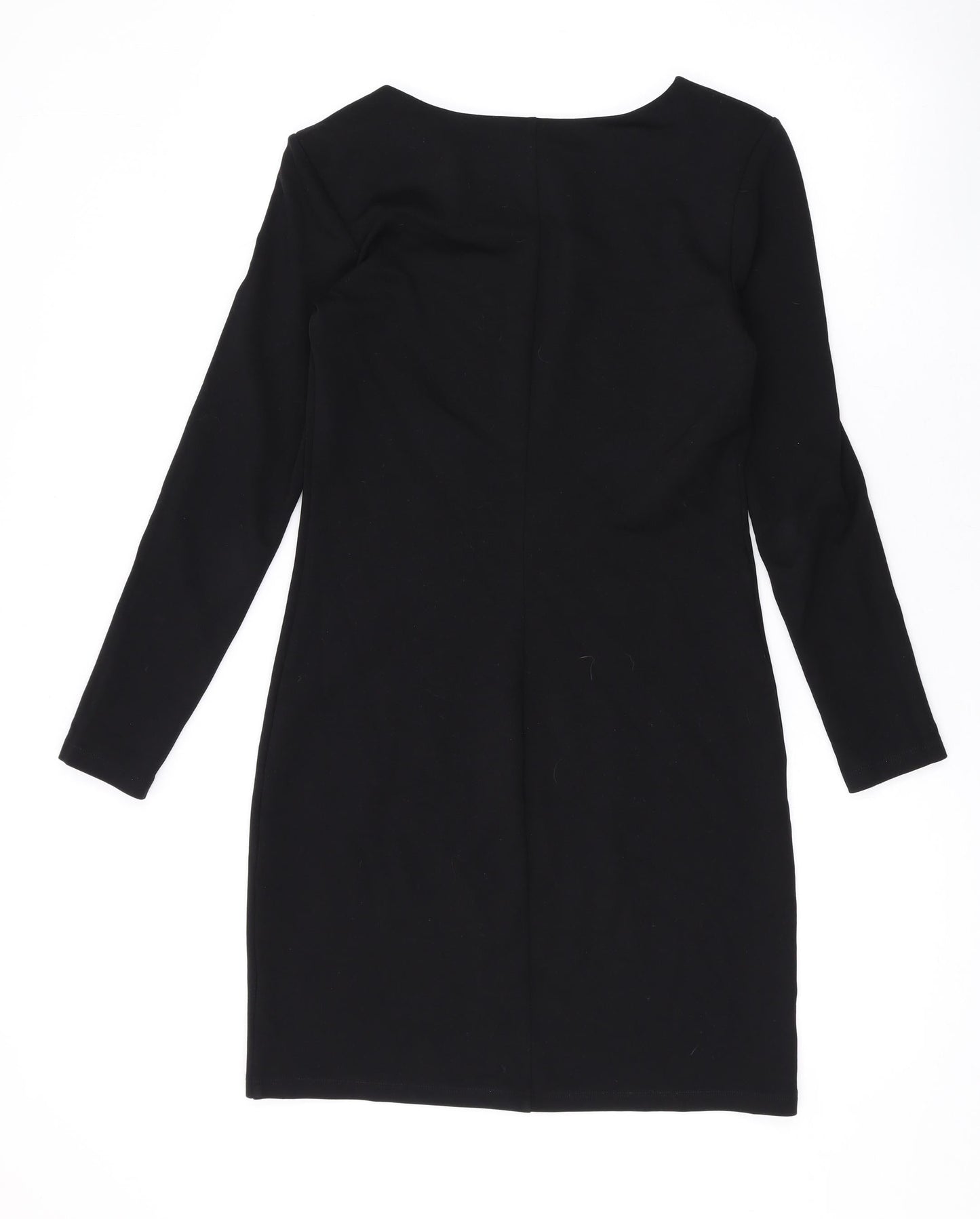 H&M Womens Black Viscose Bodycon Size S Round Neck Pullover