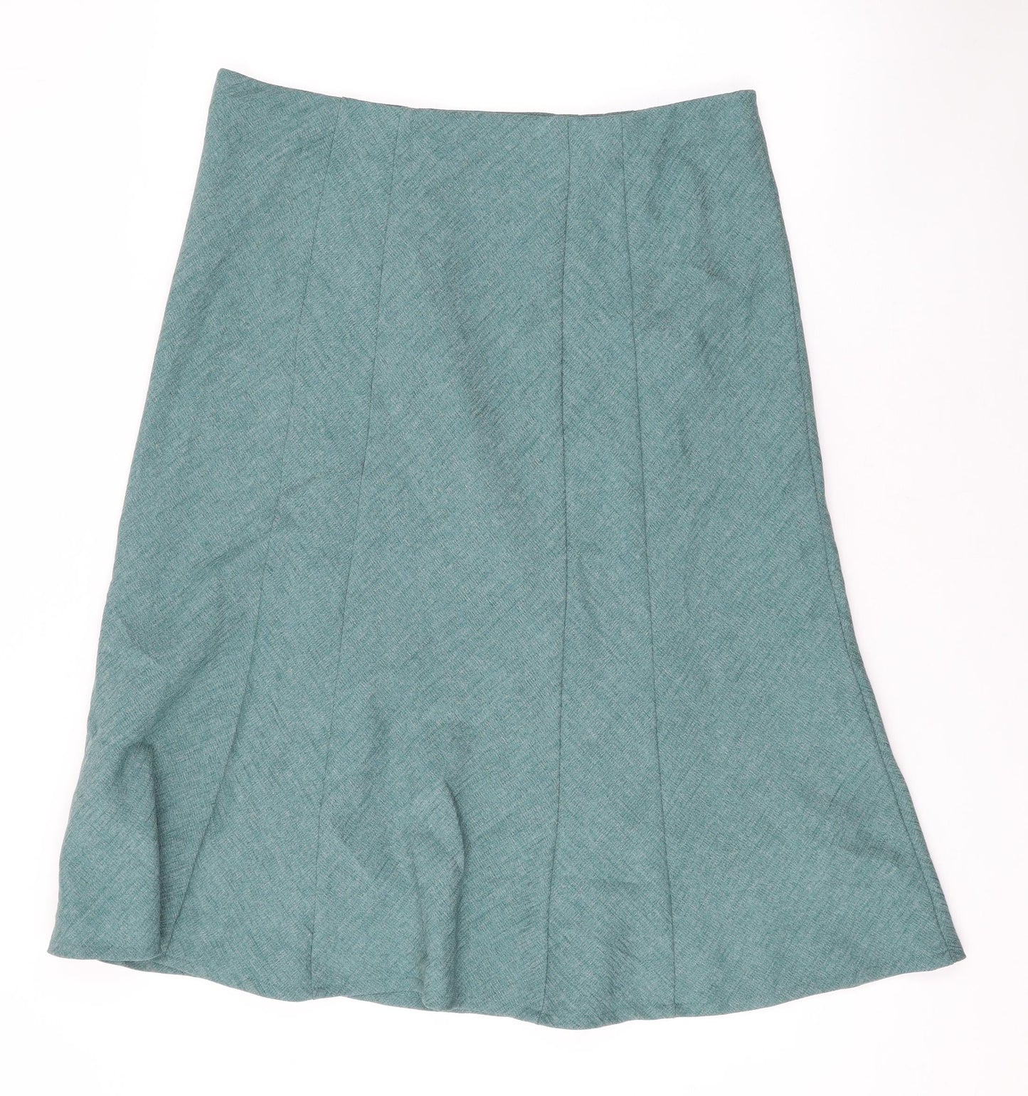 EWM Womens Green Polyester Swing Skirt Size 16 Zip