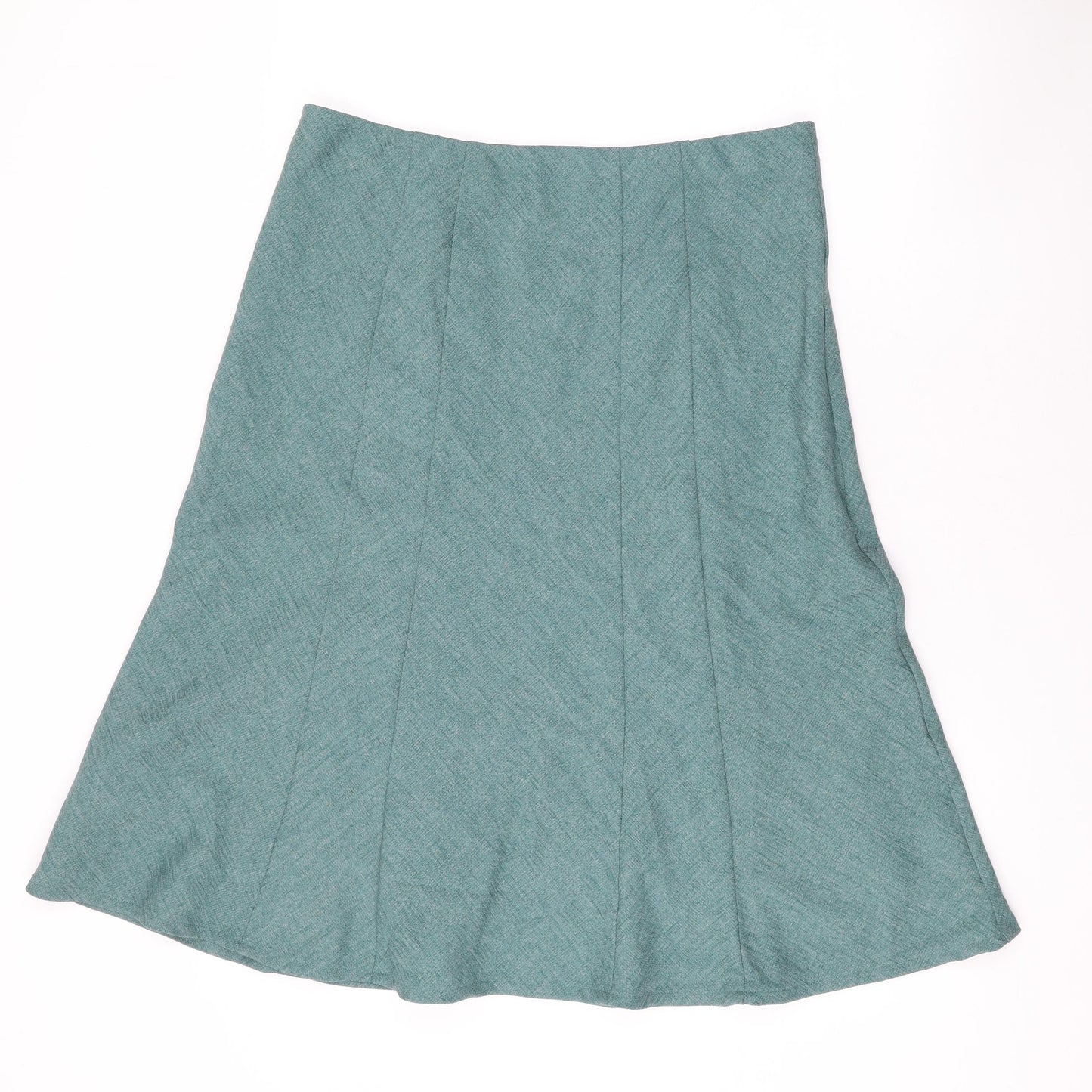 EWM Womens Green Polyester Swing Skirt Size 16 Zip