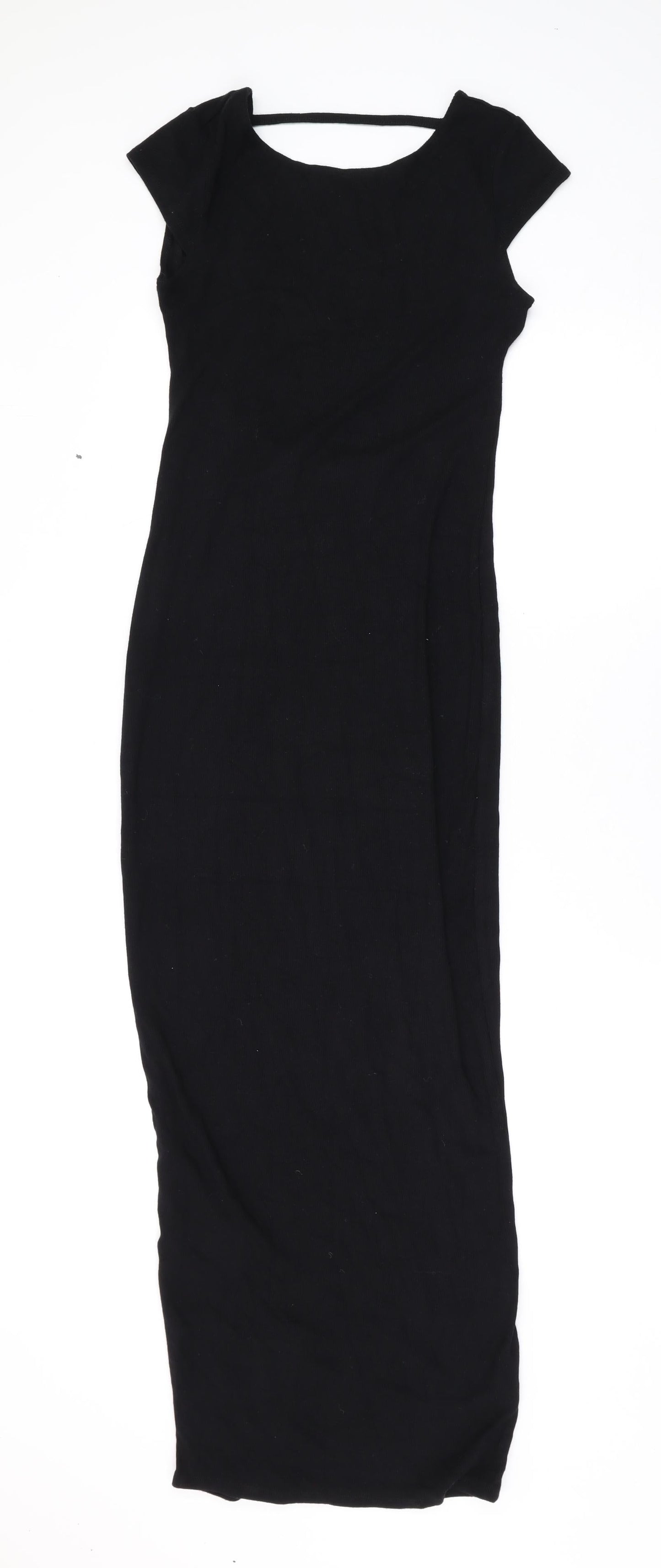 Garage Womens Black Modal Maxi Size XS Round Neck Pullover - Backless