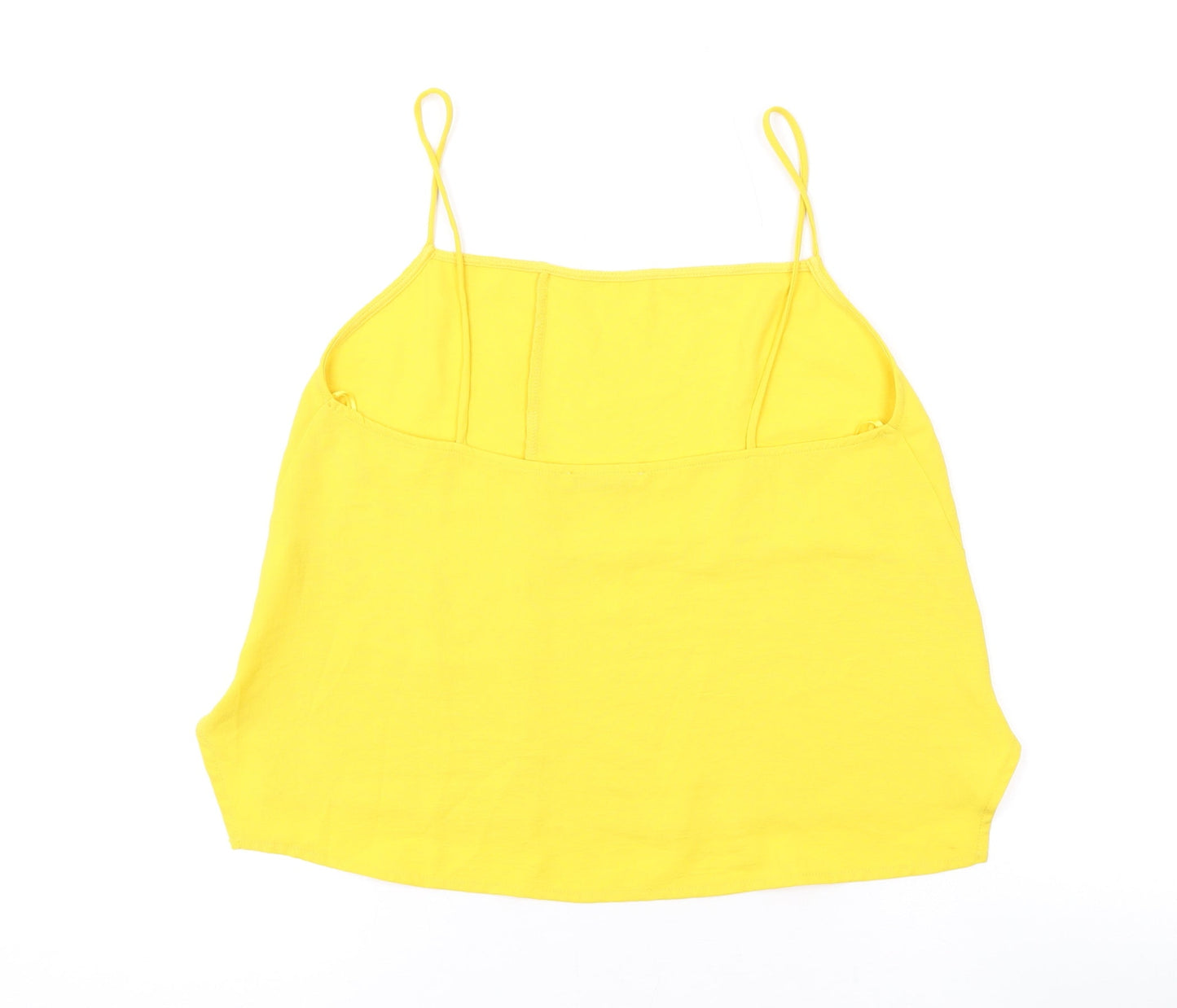 Zara Womens Yellow Polyester Camisole Tank Size S Square Neck
